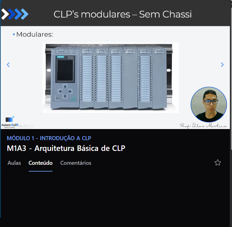 print aula teórica sobre CLP modular sem chassi - AI 4.0 - curso de CLP