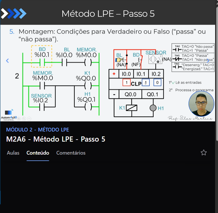 Método LPE - Passo 5 - curso de CLP e SUpervisórios da AI 4.0 - Escola de Automação Industrial