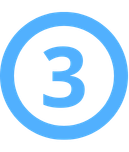 número 3 com círculo